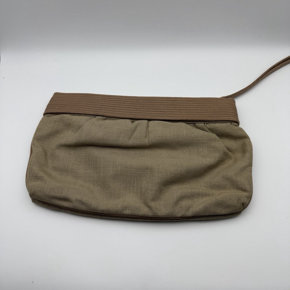 VINTAGE GENIE Tan Brown BOHO Purse Clutch Hand Bag‎ Wristlet Cottage Core